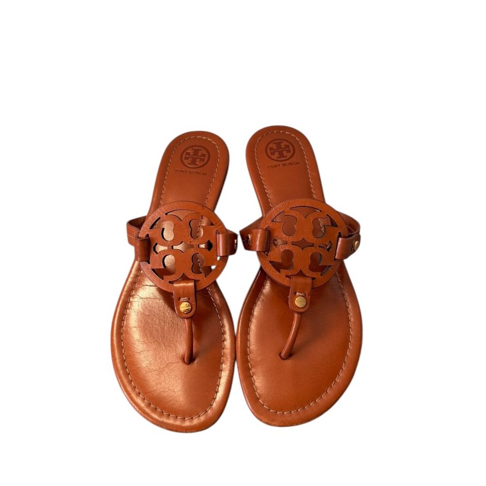 Tory Burch Miller Leather Sandal in Vintage Vachetta Tan Size 8